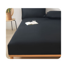 AUQ Winter Flannel Black Solid Print Cotton Flat Sheet Set,Twin–Deep Pocket