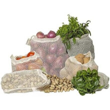 Set di 6 sacchetti a rete in cotone biologico per frutta e verdura – 2L2M2S