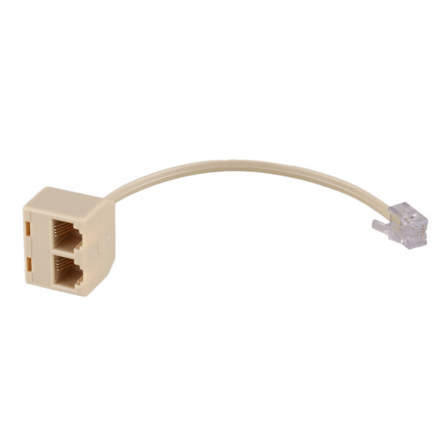 Πρίζα τηλεφώνου RJ11 6P4C2Way, προσαρμογέας διαχωριστή γραμμής, μπεζ 2
