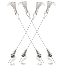 Stainless Steel Picture Frame Hanging Rope Silver Heavy Duty 4Sets