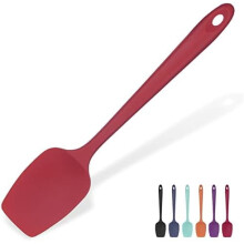 Spatola-cucchiaio in silicone resistente al calore, 315 C, 29 cm, strumento flessibile per mescolare e raschiare per pentole antiaderenti (rosso)