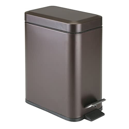 Metal Step Trash Can Bronze 1.3 Gallon with Removable Liner