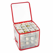 Boîte de rangement pour décorations de Noël (64 boules) - Sac de rangement pour décorations de sapin de Noël - Boîte de rangement pour