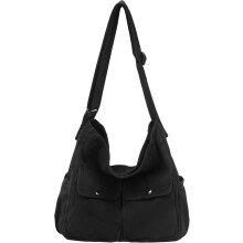 Plátenná taška cez rameno, veľká crossbody taška pre ženy a mužov, plátenná taška cez rameno s viacerými vreckami do práce