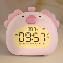 Axolotl Alarm Clock with Night Light for Kids – LED Display, 3 Alarms, Timer, Adjustable Brightness, Rechargeable – Compatible with Kids' Rooms