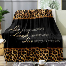 Brown Leopard Throw Blanket, Soft Cheetah Print, Fluffy Warm Fleece Blanket for Couch/Bed, 40"x50", Inspirational Gift for Women
