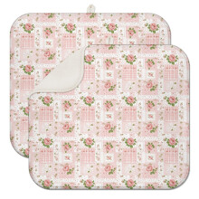 Tapis égouttoir de cuisine Pioneer Flower à motif floral, 1 paquet, tapis égouttoir en microfibre ultra absorbant, 40,6 x 45,7 cm