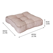 Articles pour la maison Coussin de siège 3D épais en imitation lin, tapis de sol compressé, couleur bonbon