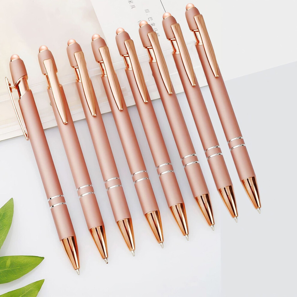Rose Ballpoint Pen With Stylus Tip 1.0Mm Smooth Writing Metal Stylus Pens For Tablets Screens Journaling 12 Pack Gold 9496895036841