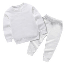 Kinder-Sweatshirt mit Rundhalsausschnitt und Hose mit elastischem Bund, einfarbig, trendiges zweiteiliges Outfit für Herbst und Winter für Kinder