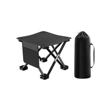 Banqueta dobrável para camping, antiderrapante, ideal para shows, viagens e atividades ao ar livre, preta, 28x28x23cm