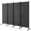 Room Separator, Room Divider Panel,4-Panel Folding Room Divider 6 Feet Rolling Privacy Screen with Lockable Wheels-Gray 1