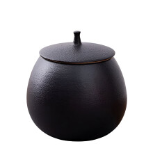 Ceramic Sugar Bowl with Lid, Airtight Coffee/Flour Canister Set – Black, 0.4L, compatible with coffee bar