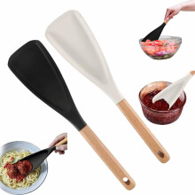 Consensuts Cucchiaio e spatola multifunzione 2 in 1, cucchiaio da cucina in silicone compatibile con pentole antiaderenti