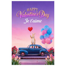 Tenda per porta di San Valentino con grazioso design a cuore, rosa e coniglietto, da appendere alla porta d'ingresso per interni ed esterni (3