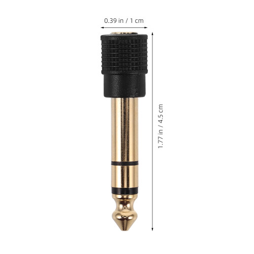 Forgyldt 3,5 mm hun- til 6,35 mm jack-adapter 1