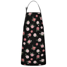 Pioneer Flower Cotton Linen Apron with Pockets 33x27 Inch