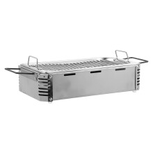 barbecue à charbon de bois en acier inoxydable pour usage commercial, en extérieur et pour la maison (argenté)