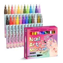 Magiart wasserfester Nagellackstift – 12/24 Farben, schnelltrocknende, langanhaltende Marker für DIY-Design und Zeichnungen