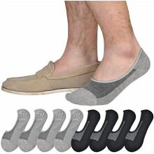 Ægte herrestrømper, loafersneakers, lavt udskårne bomuldsstrømper med skridsikre greb