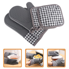 Homoyoyo1Set Gants de cuisine et maniques isolants thermiques Gris pour la protection en cuisine