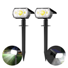 Lampes solaires d'extérieur, étanches IP65, 64 LED, spots solaires pour jardin, cour, terrasse, allée (lot de 2 - blanc)