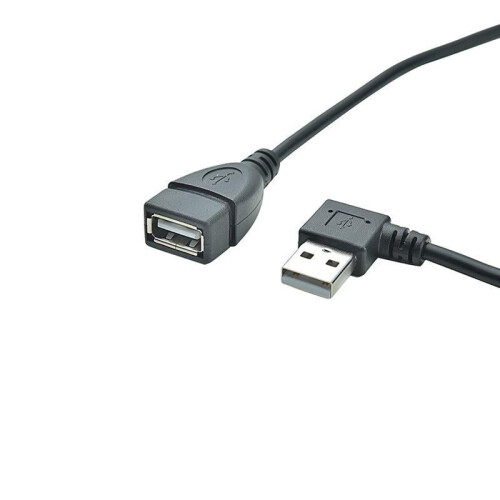 Καλώδιο επέκτασης USB2.0, σύνδεσμος αρσενικού σε θηλυκό 90 μοιρών δεξιάς γωνίας, 1