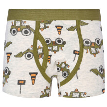 Calzoncillos bóxer elásticos de verano para niño con estampado de dibujos animados de excavadora y patchwork, que absorben la humedad.