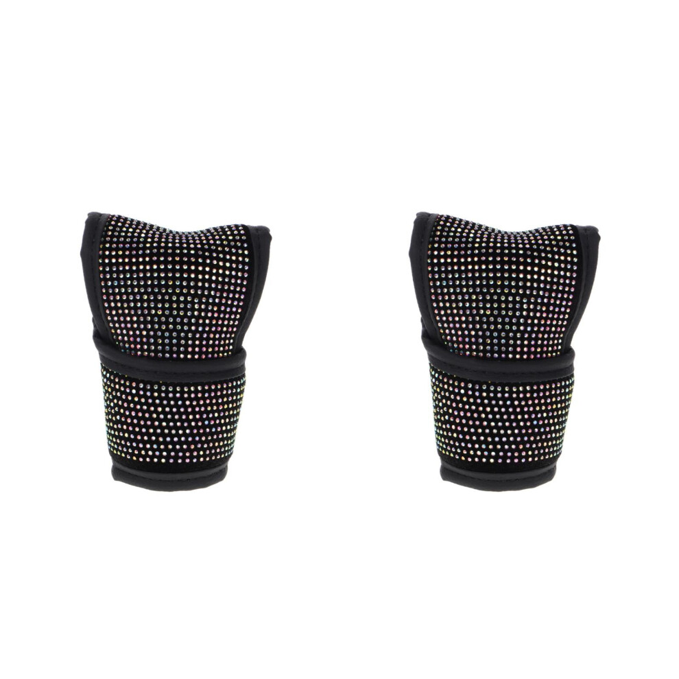 2Pcs Bling Car Gear Shift Cover Universal Gear Protection Cover Rhinestones Gear Knob Protector Gear Shift Decor Sparkling Car Interior Accessories 9329345050411
