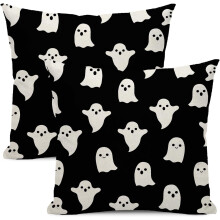 Halloween szellem párnahuzatok 45x45 cm-es lenvászon szett, 2 db-os
