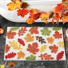 Tapis d'automne à feuilles d'érable, tapis de sol décoratif pour la salle de bain et la maison, tapis de porte/de salle de bain pour Halloween et