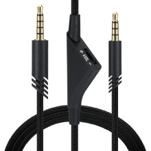 Cable auxiliar trenzado de repuesto para Astro A40/A40TR/A10, 2,0 m (6,5 pies), control de volumen, compatible con Xbox One, PC y PS4 (negro).