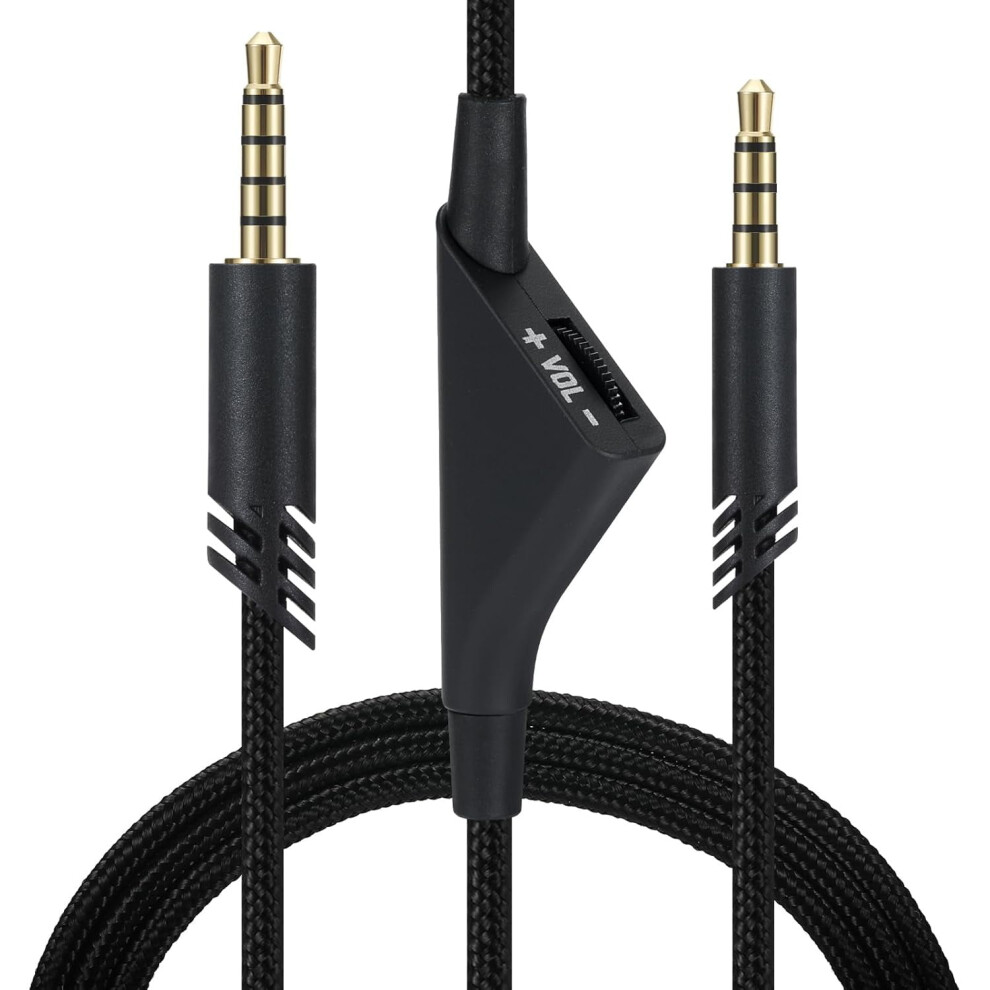 Replacement Braided Aux Cable For Astro A40/A40tr/A10, 6.5Ft (2.0M), Volume Control, Compatible With Xbox One, Pc, Ps4 (Black) Black 9450273847573