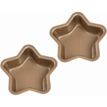 2-Pack 4-Inch Star-Shaped Carbon Steel Cake Pans