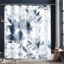 Watercolor Floral Shower Curtain 72 x 84 in with Hooks