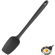 14" Heat-Resistant Silicone Spoonula, Non-Stick, Black