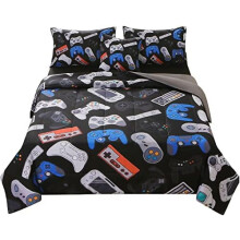 Juego de edredón individual de 6 piezas para niños, ropa de cama con diseño de videojuegos en 3D – Microfibra suave, para todas las estaciones,