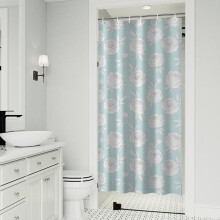 Floral Print Waterproof Shower Curtain 36"x72" with 12 Hooks