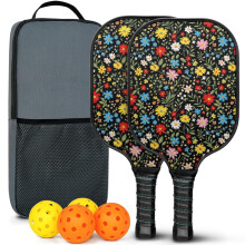 Pickleball-set met rackets van glasvezel, 2 ballen en