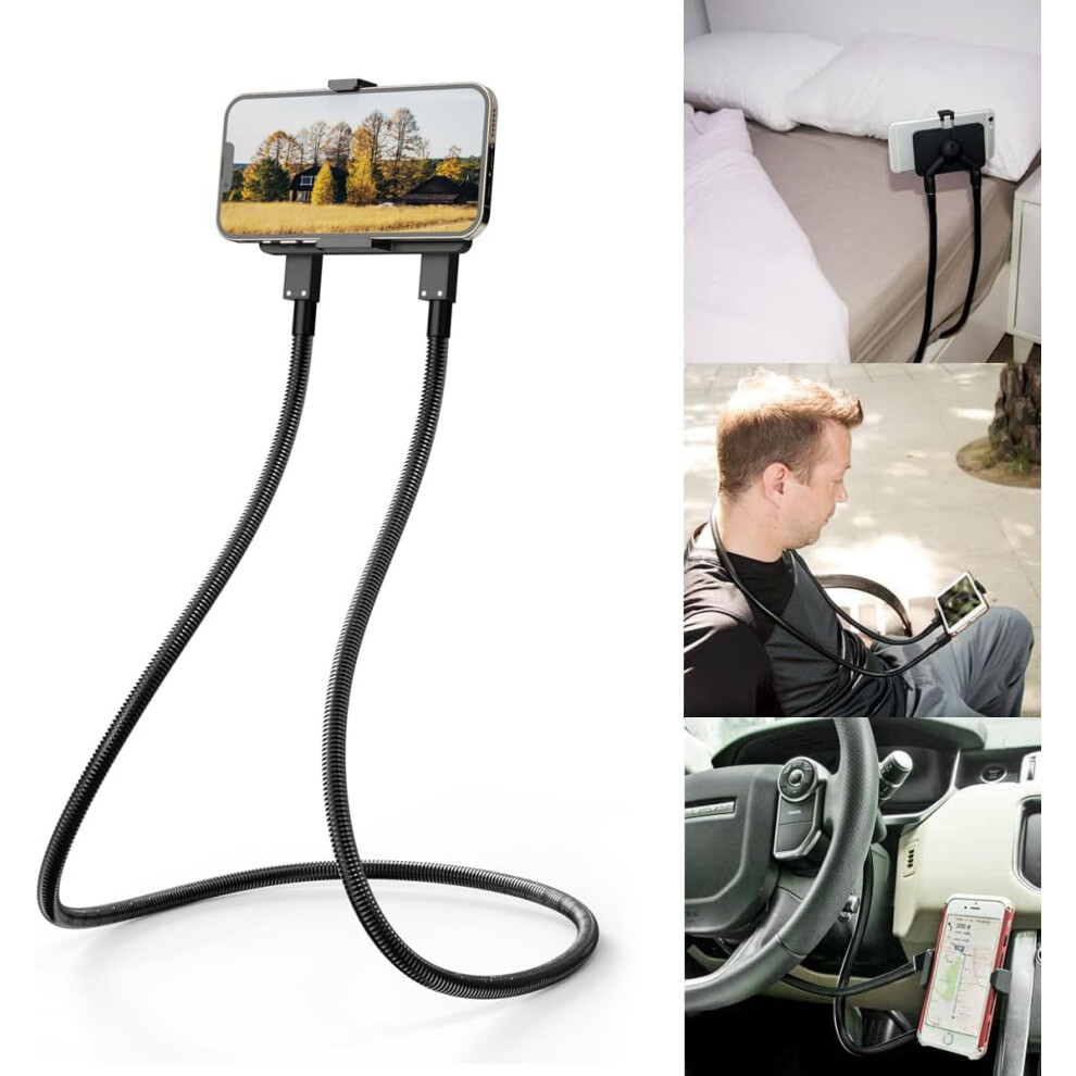 Cell Phone Holder, Universal Mobile Phone Stand, Lazy Bracket, Diy Flexible Mount Stand With Multiple Function (Black) Black 9329345051753
