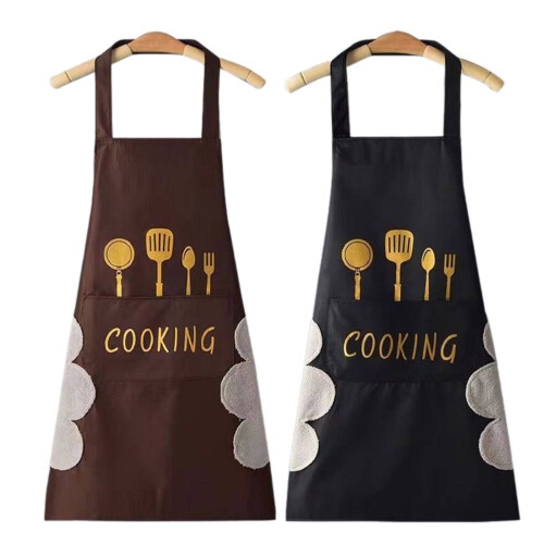 ACDANC2 pezzi grembiule, grembiule da cucina resistente all'acqua, grembiule da chef con ampia tasca, stile 8