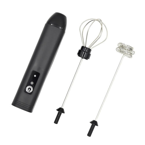 Mousseur à lait portable avec 2 têtes de mélange