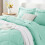 Queen Comforter Set Mint Green Down Alternative 7-Piece 3