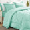 Queen Comforter Set Mint Green Down Alternative 7-Piece 7