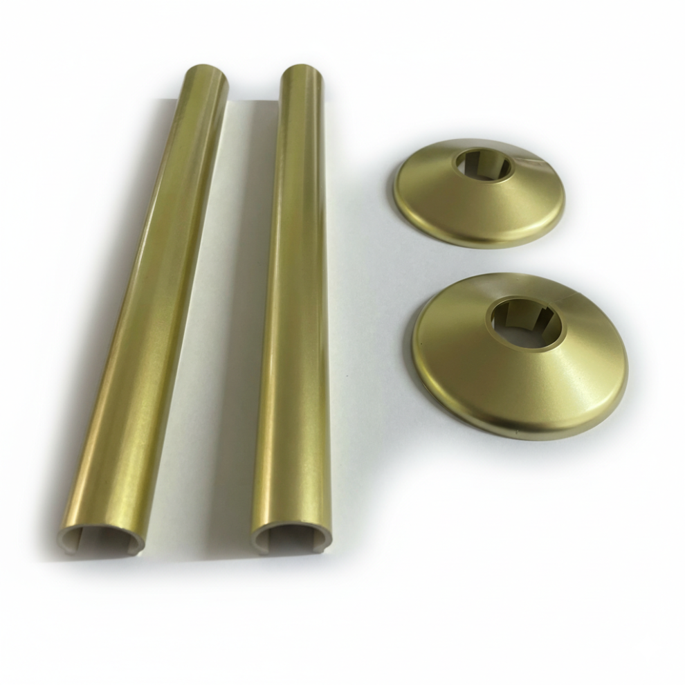 Brushed Brass Radiator Pipe Covers 200Mm 15Mm Pipe 615625589283