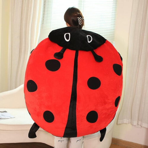 Ladybug wearable plush pillow with shell design, soft PP 2