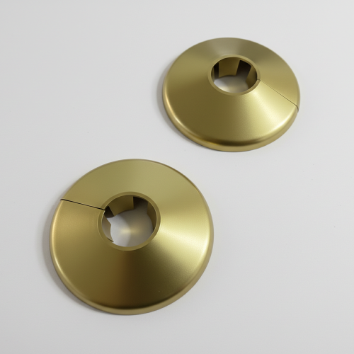 Brushed Brass Radiator Pipe Covers 200mm 15mm Pipe 1