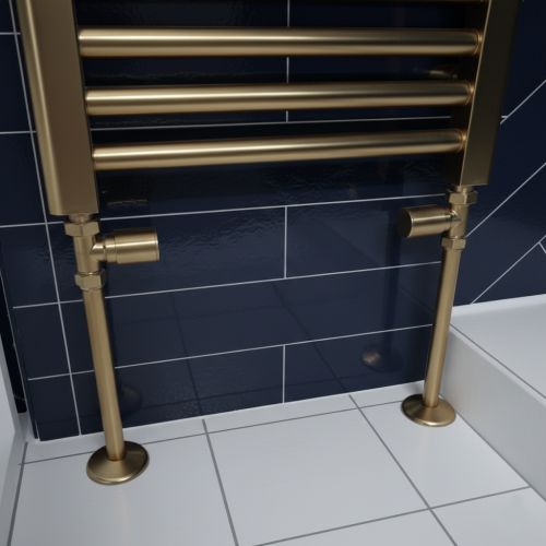 Brushed Brass Radiator Pipe Covers 200mm 15mm Pipe 2