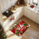 Weihnachtsfußmatte, waschbarer Teppich für den Eingangsbereich, rot 4
