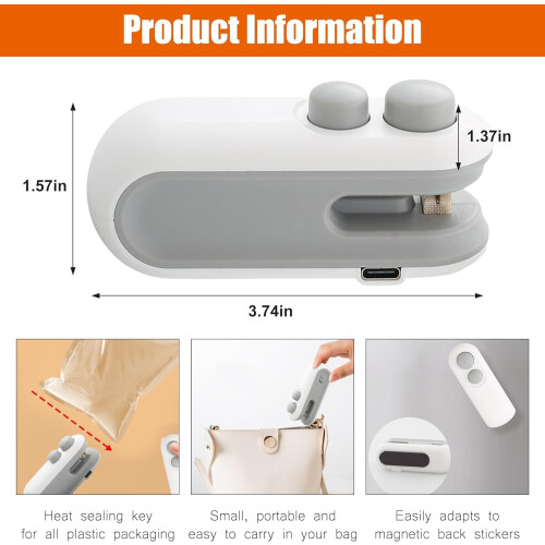2-in-1-Plastikbeutelverschließer und -schneider mit Magnet 1
